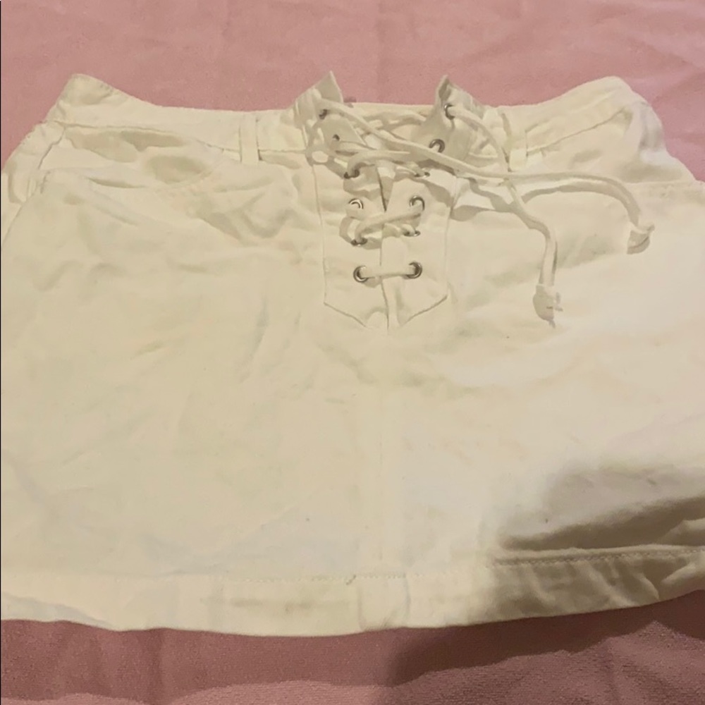 White jean skirt